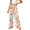 Women's Casual Straight Leg Pants with Elastic Waistband and Pockets for Everyday Wear