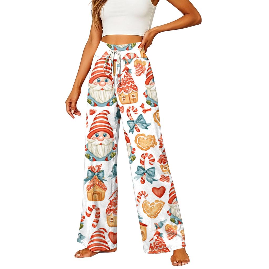 Women's Casual Straight Leg Pants with Elastic Waistband and Pockets for Everyday Wear