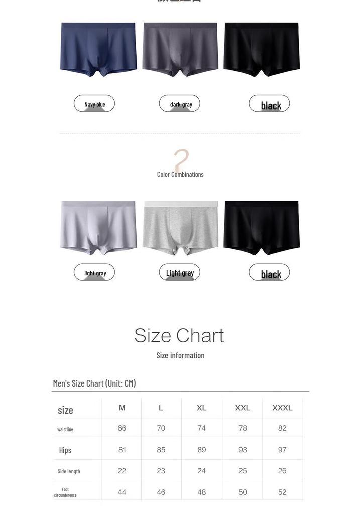 One's Member 10A Antibacterial Men's Cotton & Silk Boxer Briefs