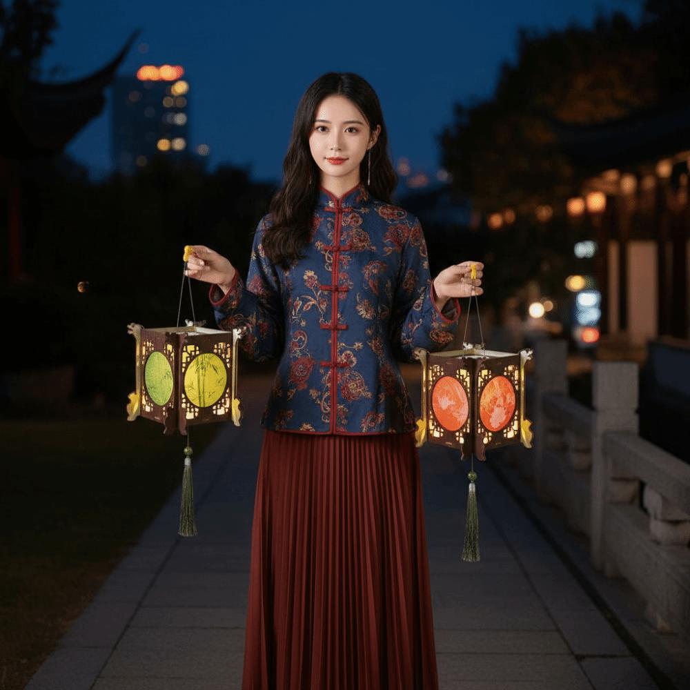 Handmade Retro Lantern DIY Traditional Mid Autumn Craft Wooden Lamp Kit  Gift