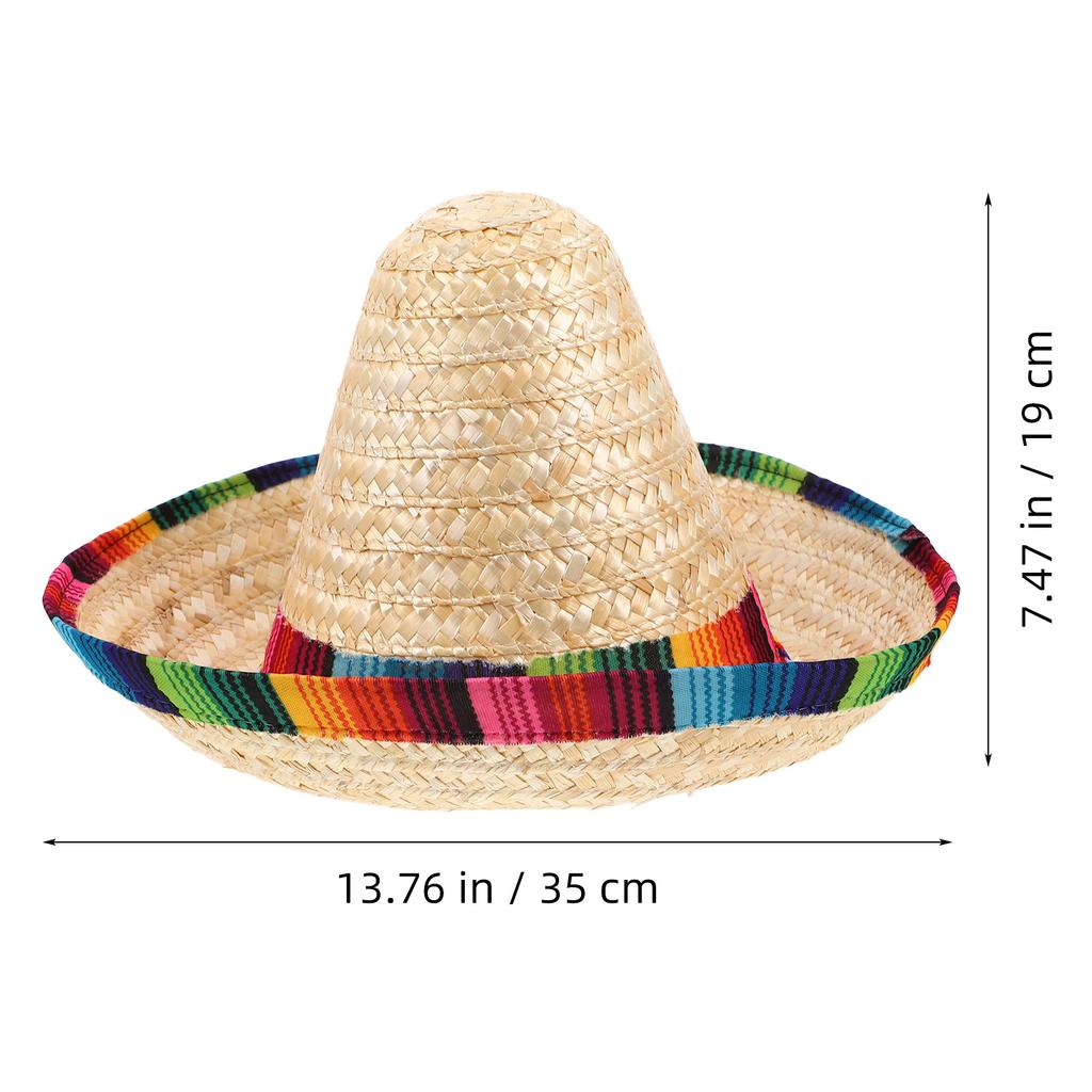 43 Cm Diameter Fiesta Carnival Party Hats Party Dog Sombrero Carnival Costume Straw Hats With Drawstring Mexican Hat For