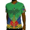 Haiti Nationalwappen Grafik T-Shirt Für Herren Kleidung 3D Gedruckte T-Shirts Sommer Lässig Locker Übergroße T-Shirts Kurze Ärmel Oberteile
