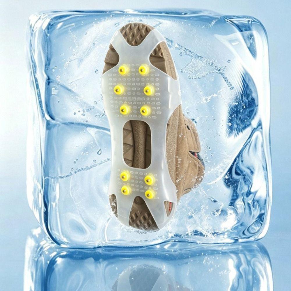 1 Pair Slip-on Style Snow Claw Shoe Covers 10 Steel Studs Winter Sports Equipment Hiking