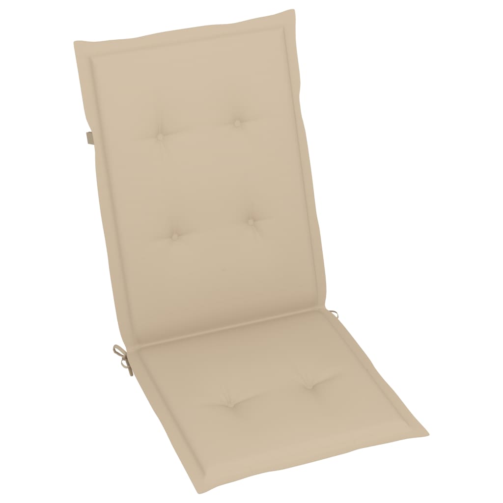 Garden Chairs 6 pcs with Beige Cushions Solid Teak Wood