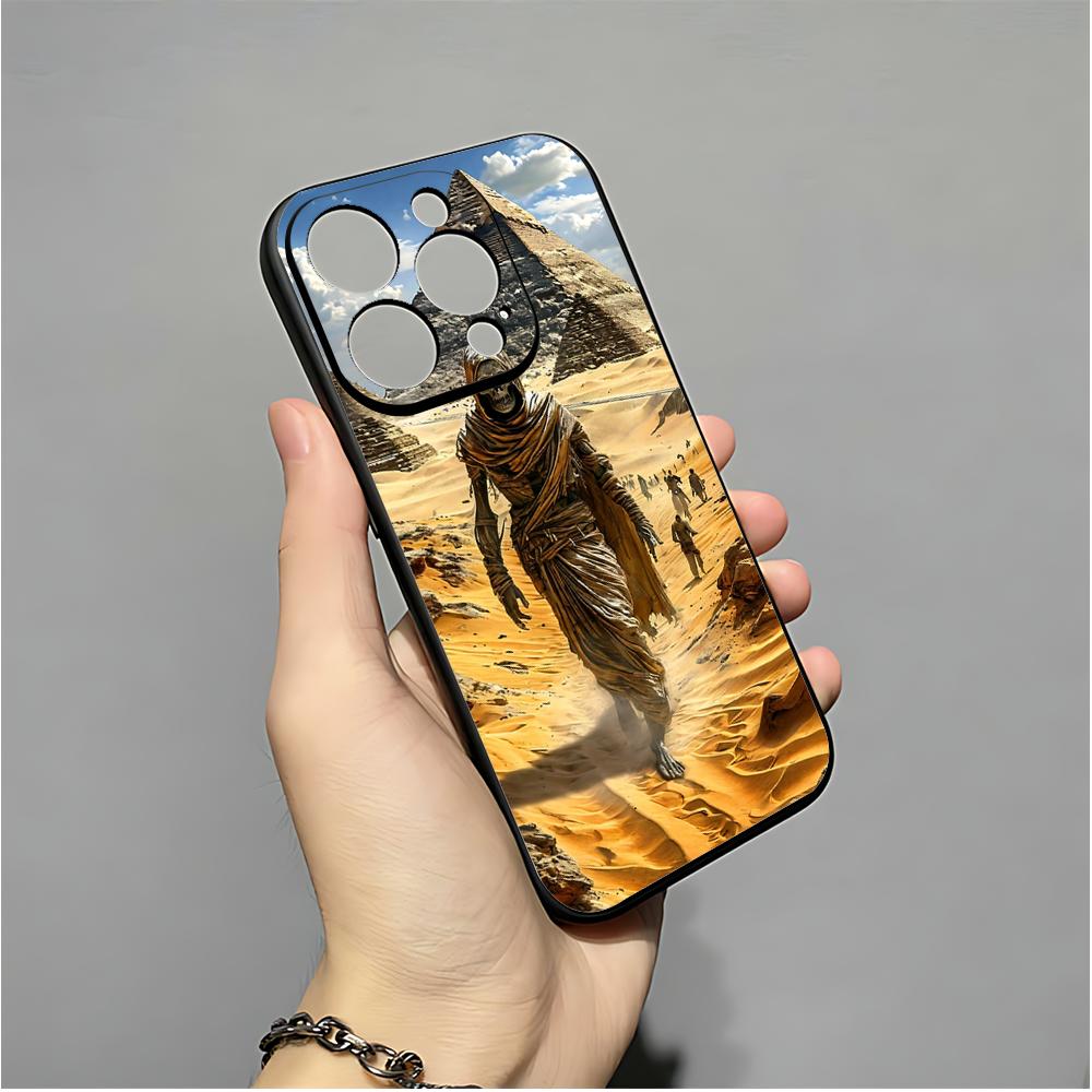 

Mummy Phone Case For IPhone 16,15,14,13,12,11,XS,XR,X,8,7,Pro,Max,Plus,mini Silicone Black Cover iphone14Plus