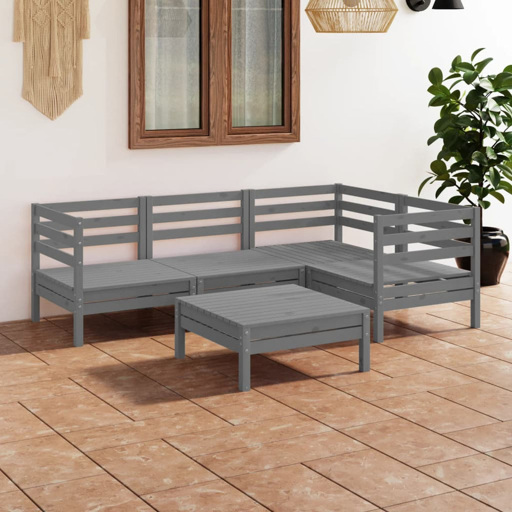 Salon de jardin 5 pcs Bois de pin massif