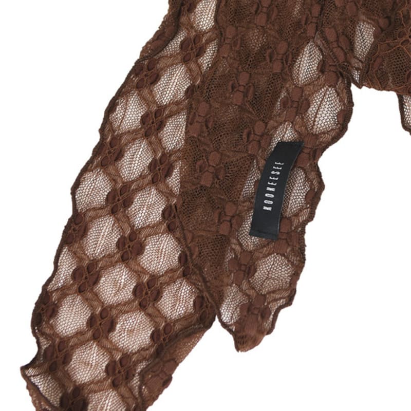 KOOKEESEE Net Lace Scarf (Brown)