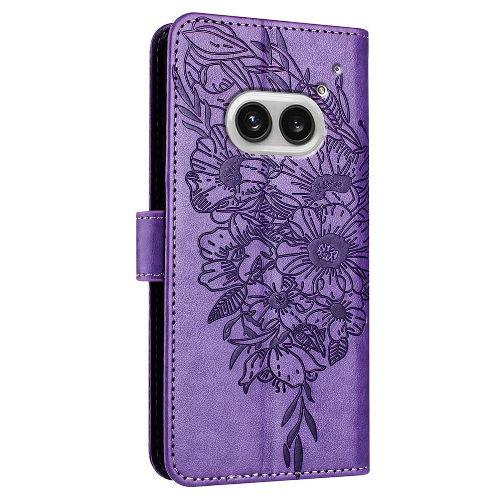 For Nothing Phone (2a) Plus/Phone (2a) Wallet Case with Wrist Strap Butterfly Imprint Leather Phone Cover