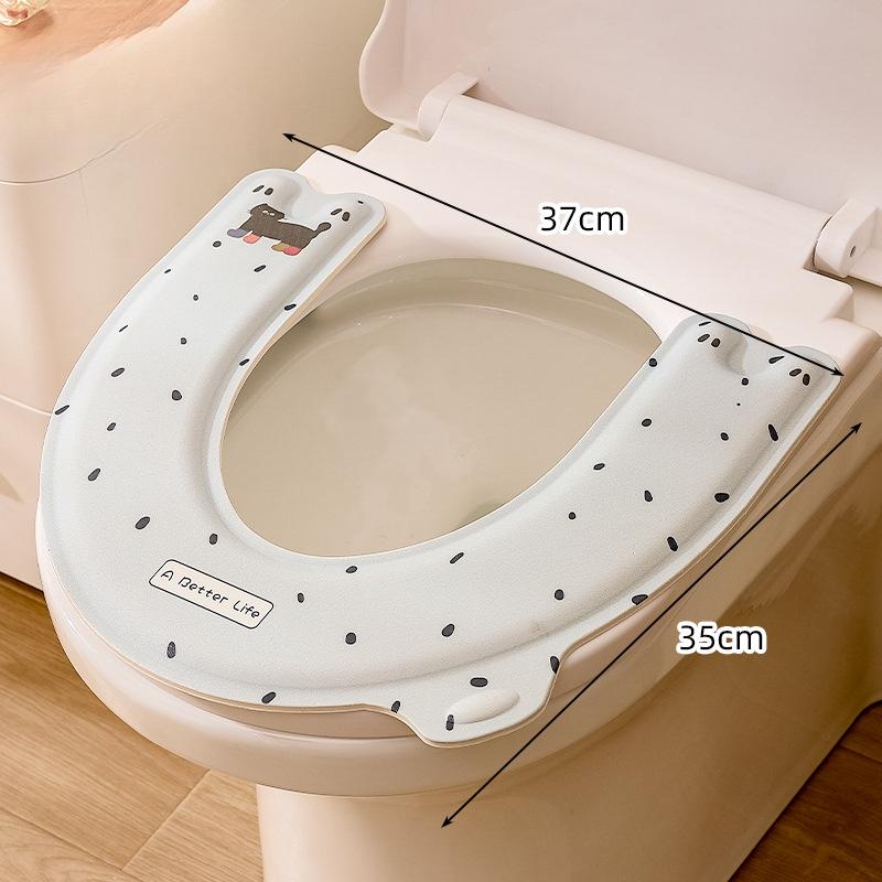 U-shaped Toilet Seat Cushion Household Waterproof Toilet Seat Cushion Thickened Adhesive Handle