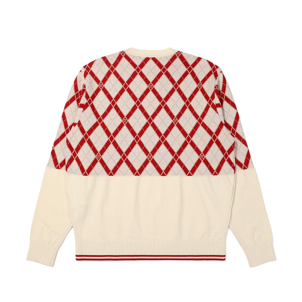 MALBON GOLF Classic Pattern Pullover Sweater Cream (Man)
