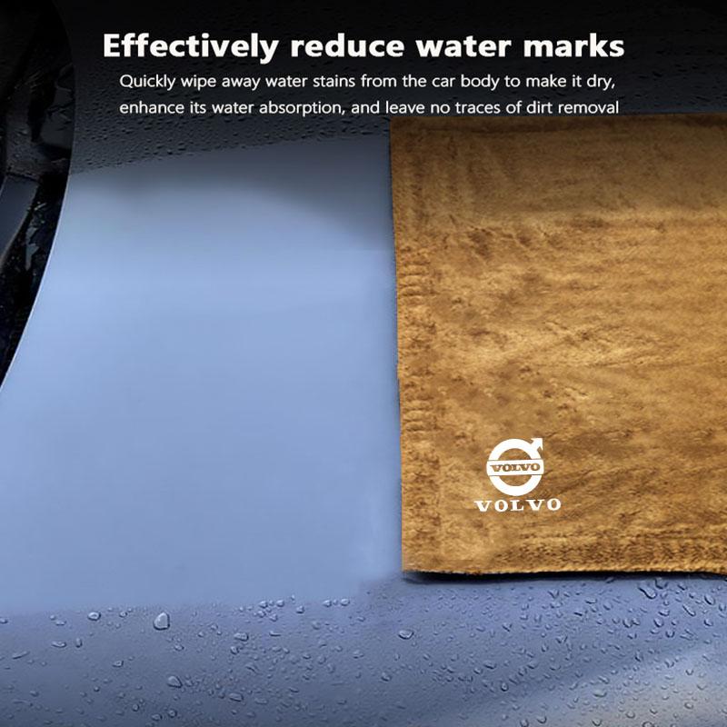 Car Interior Drying Towel Coral Velvet Super Absorbent Cleaning Cloth For Volvo V60 V40 XC90 S60 C30 XC60 V50 V70 S90 S80 T6 V90