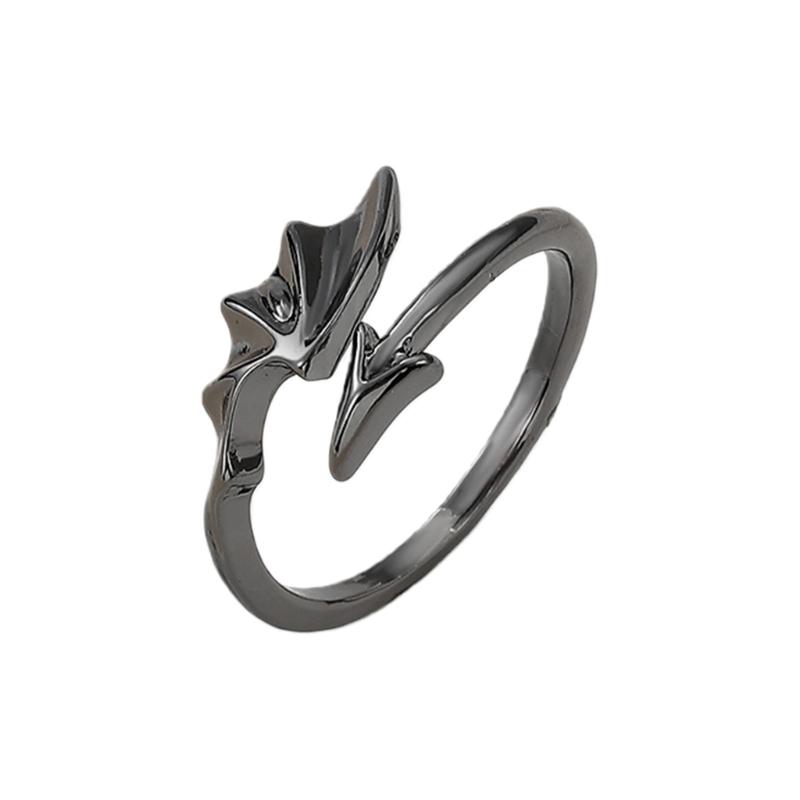 

Unique Celestials Wing Adjustable Rings Gothic Couple Jewelry Sturdy Alloy Romance Matching Gift