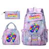 Cr7 Ronaldo 67 Print Student Rugzak Set met Lunchtas Etui Tienermeisjes School Reis Dagrugzak