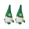2 Stück Zwergenpuppe Handgefertigt Niedlich Gesichtslos Grüner Hut St. St. Patrick's Day Ornament Plüsch Zwergpuppe für Sofa Esstisch(Männer