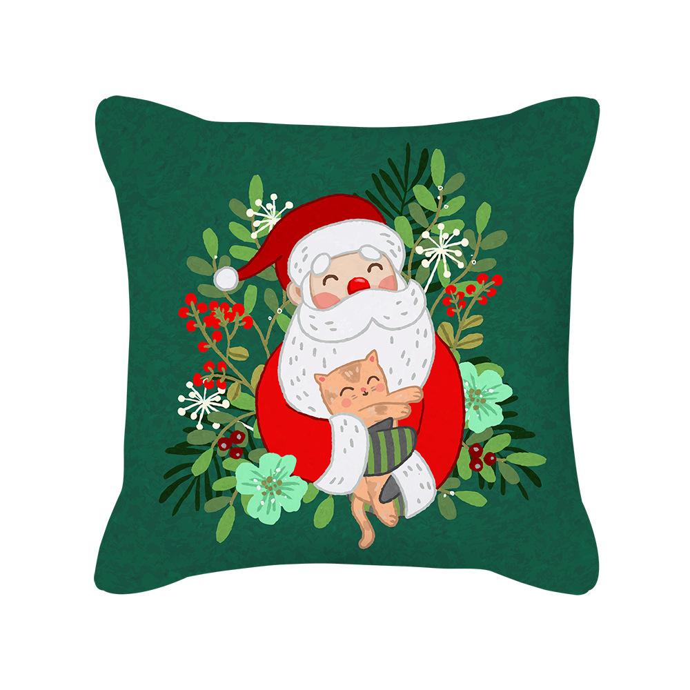 New Cartoon Christmas Pillow Cover Holiday Gift Square Cushion Cover Cushion Cover Pillow Cover