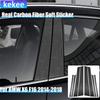 Real Carbon Fiber Car Accessories B-pillar Panel Decorative Trim Cover Soft Sticker For BMW X6 F16 2014 2015 2016 2017 2018