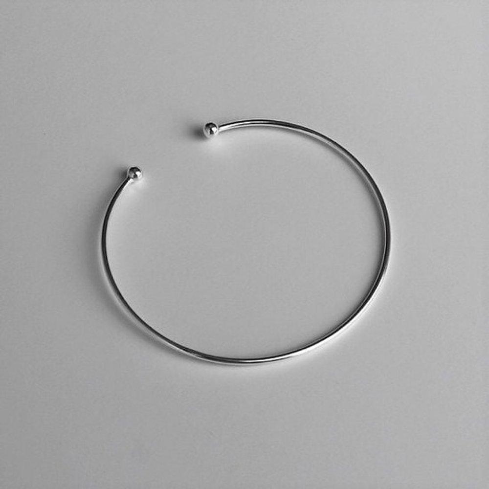 (Silver925) Thin Silver Bangle Simple Silver Anklet