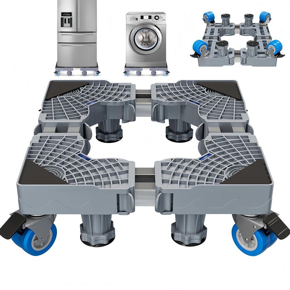 4 Locking Wheels Washer Stand with 4 Strong Feet Strong Feet Supports Mini Fridge Holder Universal