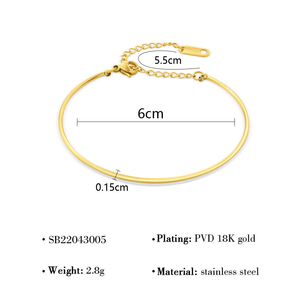 Hot Sale Vintage Fashion 18K Gold Plated Stainless Steel Flower Moon Zircon Inlayed Chain Bracelet Set Multi-layered Gift