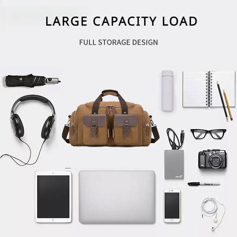 Wear-resistant 16A Microfiber Canvas Touring Bag Waterproof Short Distance Travel Luggage Bag Unisex Outdoor Sports Fitness Shoulder Crossbody Handbag