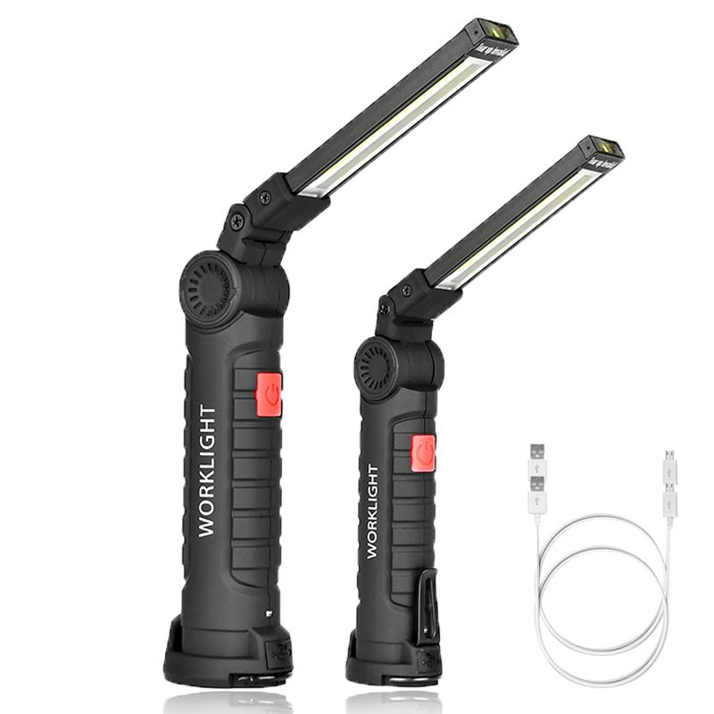 1/2/4 Stück Magnetische COB LED Taschenlampe Tragbares USB Wiederaufladbares Arbeitslicht Hängelampe mit Eingebauter Batterie Camping-Fackel