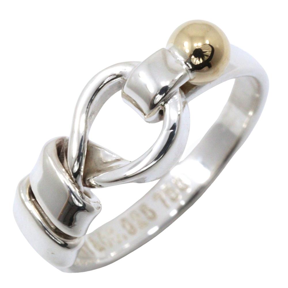 

TIFFANY&Co. Hook & Eye Ring Silver925/K18 yellow gold #5.4(US Size) 3g Women Used