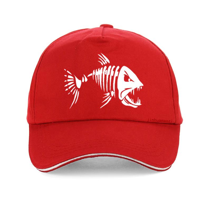 Unisex Outdoor Fishing Cap Fishing Hat Baseball Golf Hunting Cap with Cartoon Fish Bones Snapback Hat
