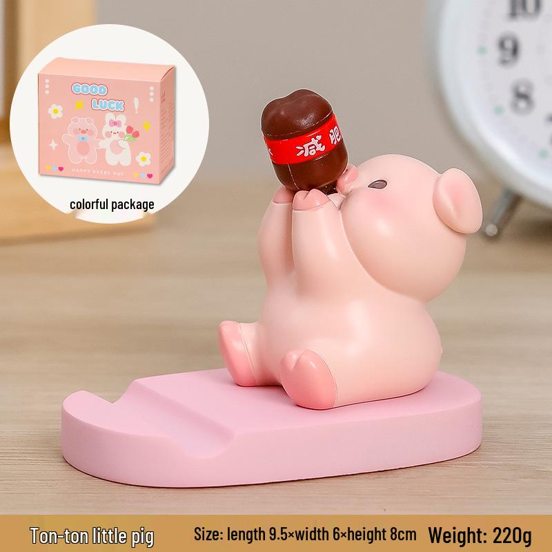 Resin Cartoon Phone Holder - Creative Small Ornament Figure