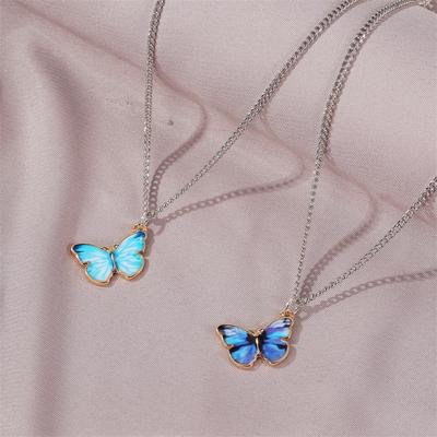 Women Butterfly Pendant Necklace Vintage Jewelry Accessories