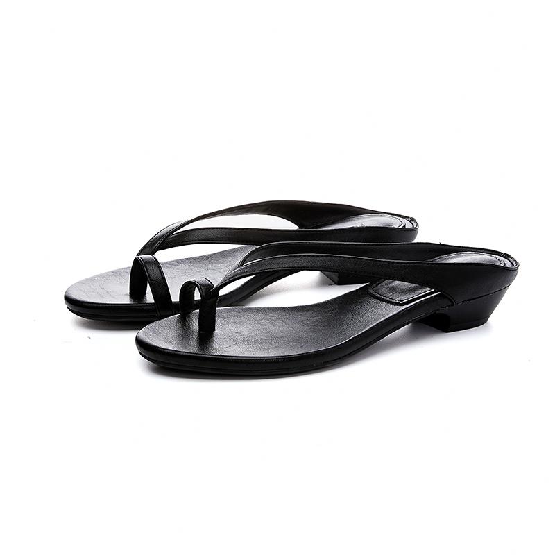 

Fashion AIYUQI Women s Flip-flops 2025 New Low-heeled Open-toe Flip-flops For Women Large-size Summer Female Beach Shoes 43 чёрный