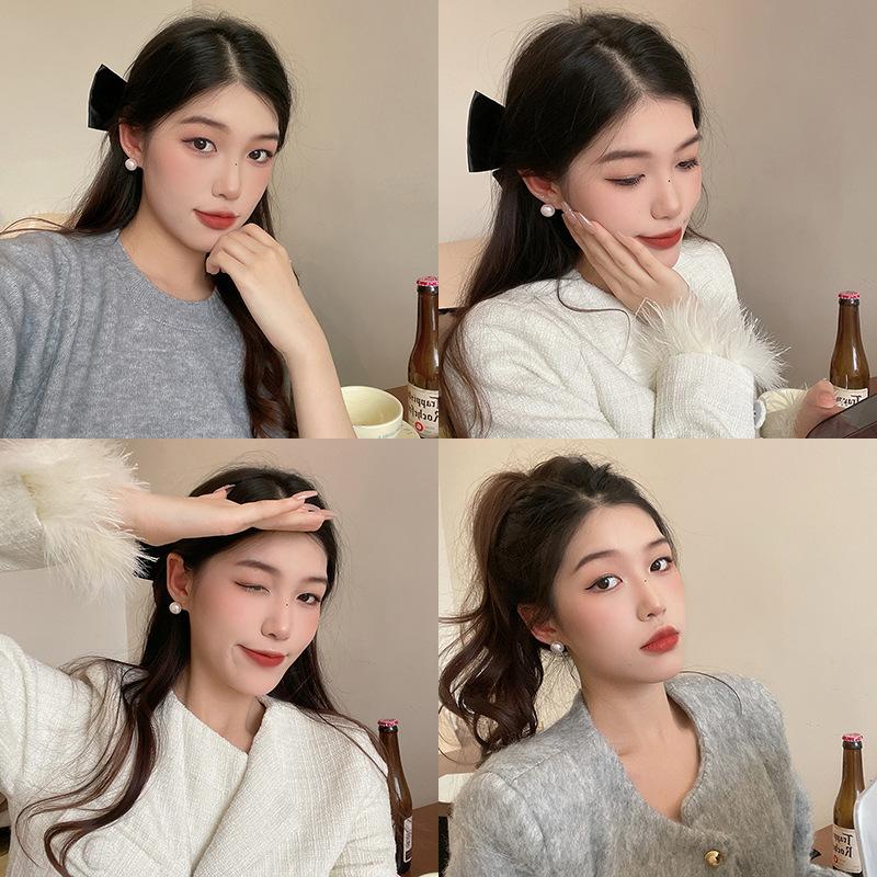 Shijia Cherry Blossom Pink Pearl Earrings, Light Luxury, Simple High-End Design, S925 Silver Posts