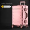 24-inch Aluminum Magnesium Alloy Trolley Luggage with Men's & Women's Combination Lock - Scratch & Wear-resistant Carry-on