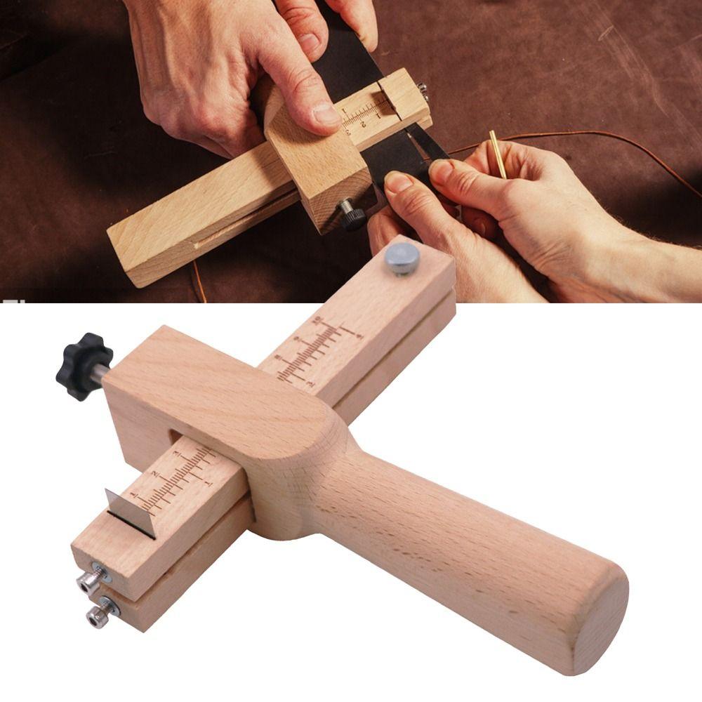 Device Leather Craft Tools Wooden Strip Cutter Adjustable Leather Strap Cutter Leather Cutting Tool