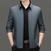 Spring and Autumn Men's Lapel Casual Thin Jacket Middle-aged Dad's Short Business Administrative Cadre Non-ironing Jacket