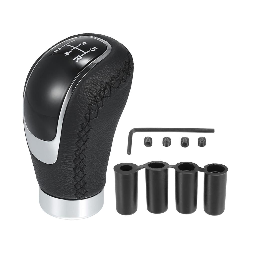 uxcell Universal 5-Speed PU Leather Auto Car Gear Lever Shifter Manual Stick Shift Knob Black