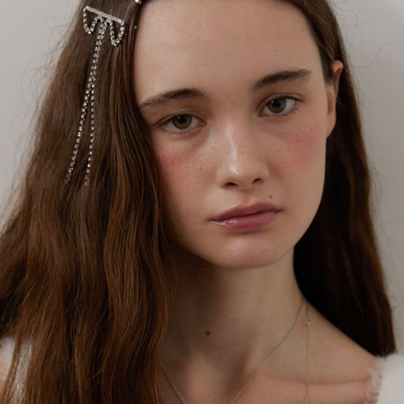 LOVE ME MONSTER Cubic Long Ribbon Hair Pin (L244MHA010)