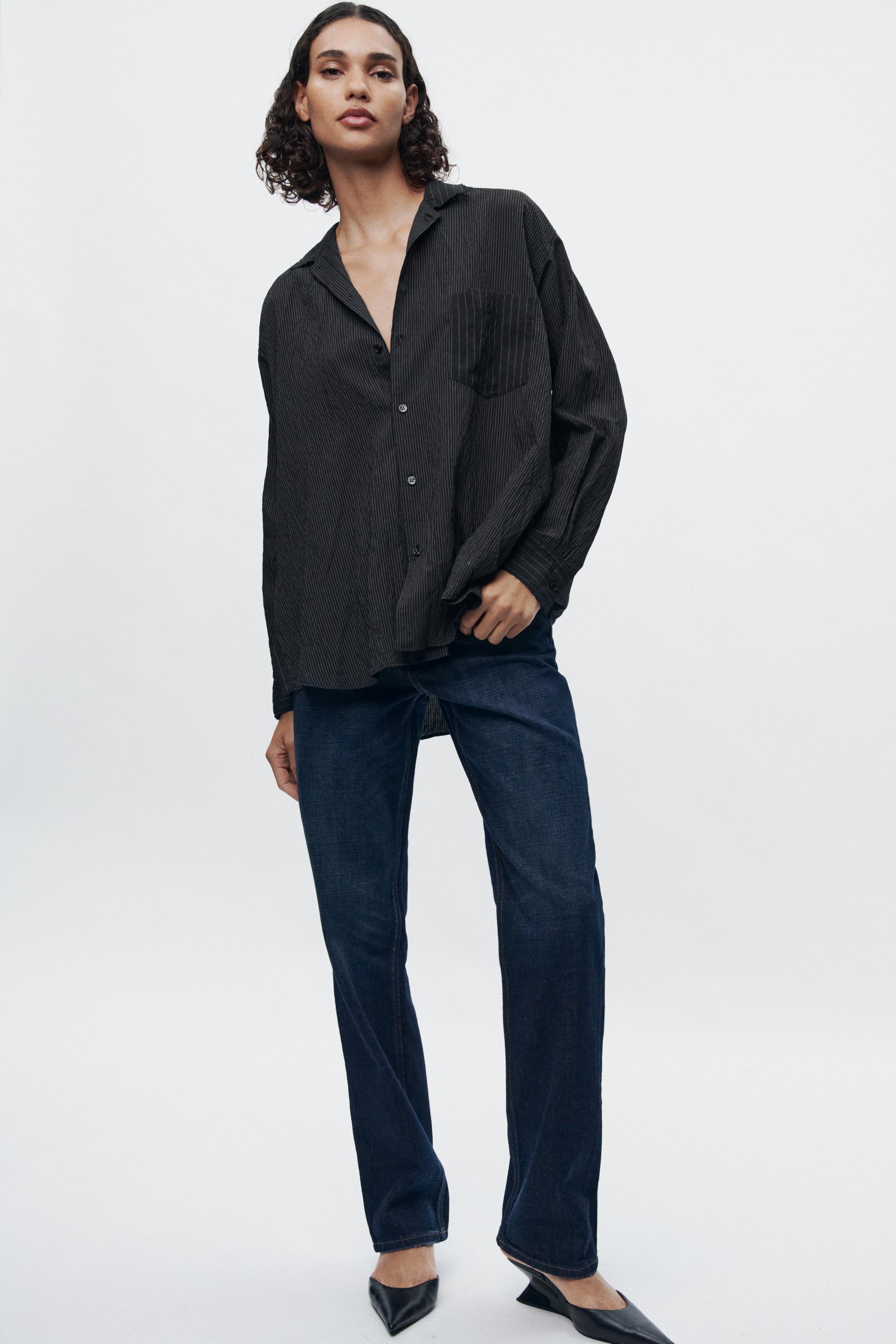 

ZW COLLECTION STRIPED CREASED SHIRT