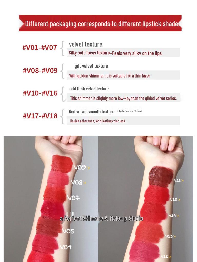Velvet Lip Glaze: Matte V01 & V07 - Long-lasting, Ideal for Students