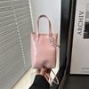 Women's Mini Faux Leather Phone Bag, Trendy Shiny Shoulder Crossbody Purse, Small Handheld Handbag for Daily Outings