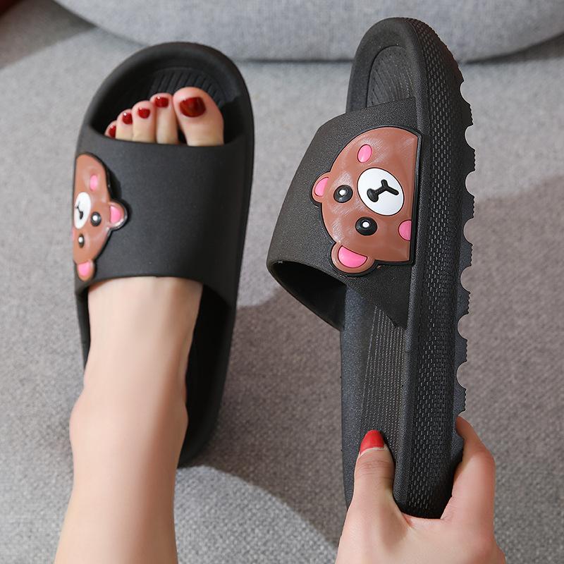 Thick-soled slippers Sweet and cute wind bear home slippers Household summer cool slippers