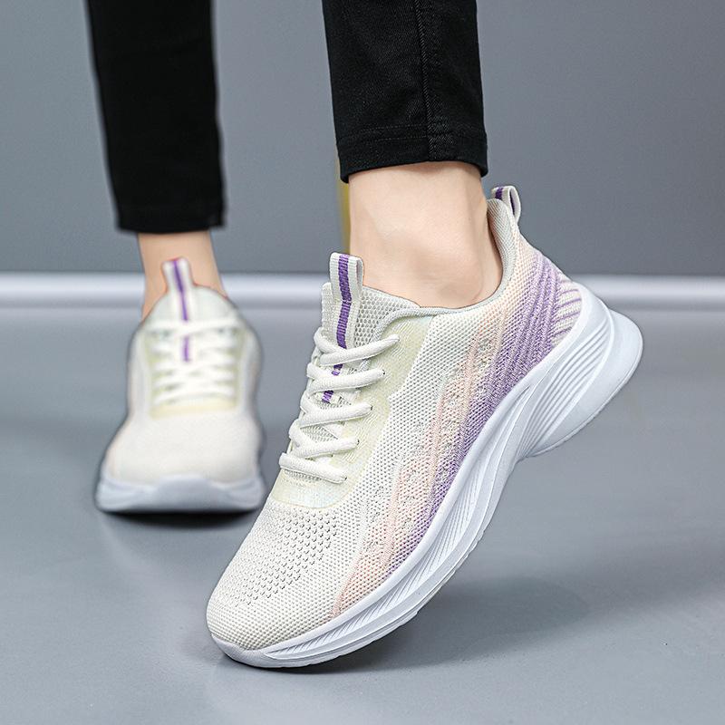 Brand Sports Shoes Women's Mesh Breathable Running Shoes Lightweight Shock Absorption High School Entrance Examination Physical Test Racing Training