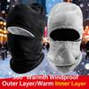 Zimowy Kask Rowerowy Maska na Twarz Kominiarka Narciarska Wiatroodporna Turystyczna Termiczna Antypoślizgowa Polarowa Wielofunkcyjna Osłona Szyi z Czesanego Materiału
