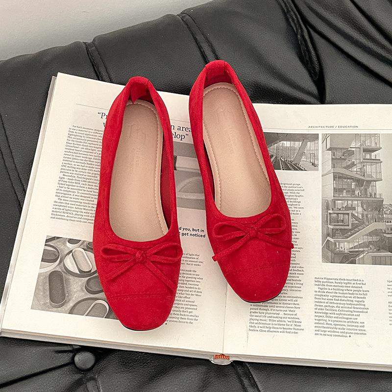 

Нежная юбка универсальные балетки женские 2025 лето новые французские туфли с мягкой подошвой и бантом туфли Мэри Джейн 35