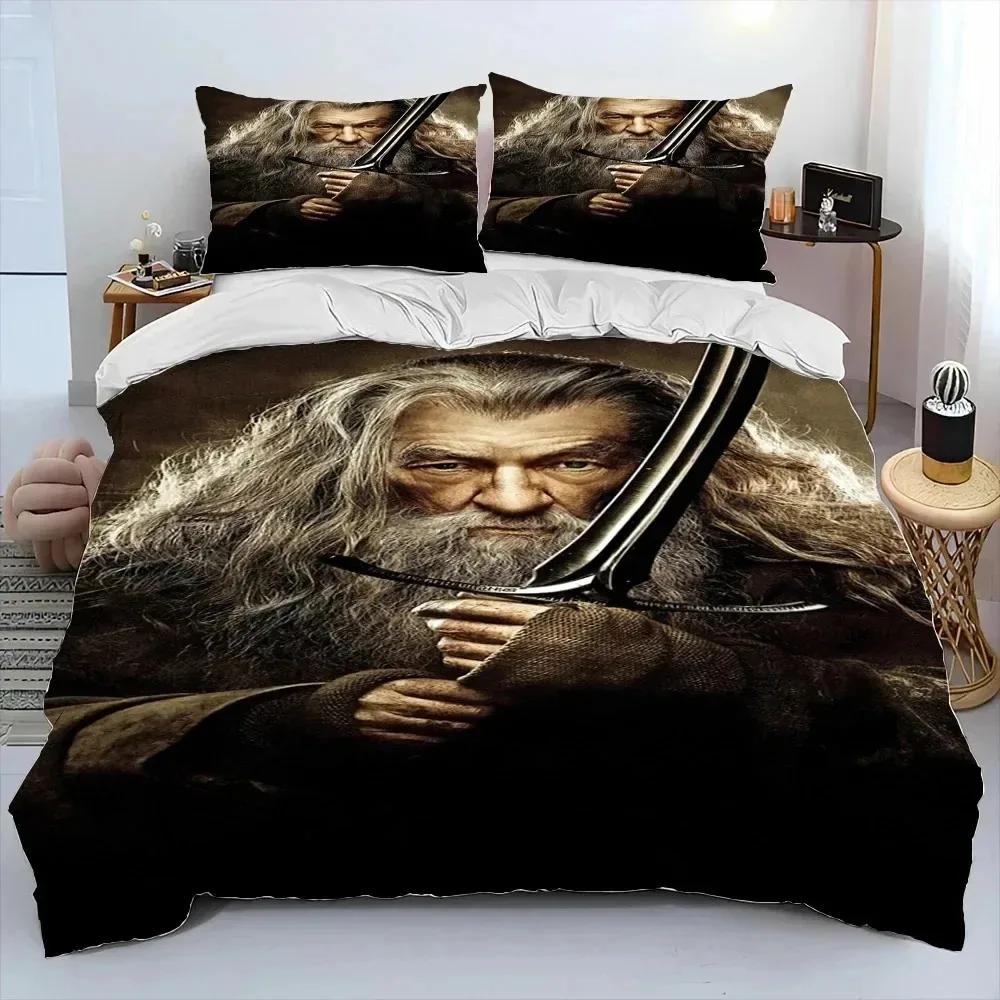 3D Print L-Lord of Rings H-Hobbit Bedding Set Duvet Cover Bed Set Quilt Cover Pillowcase Comforter King Queen Size Boys Adult