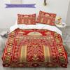 Muslim Pattern Bedding,Quilt Set Quilt Cover Pillowcase Home Birthday Gift (1 * Duvet Cover + 2 * Pillowcase, Without Core)