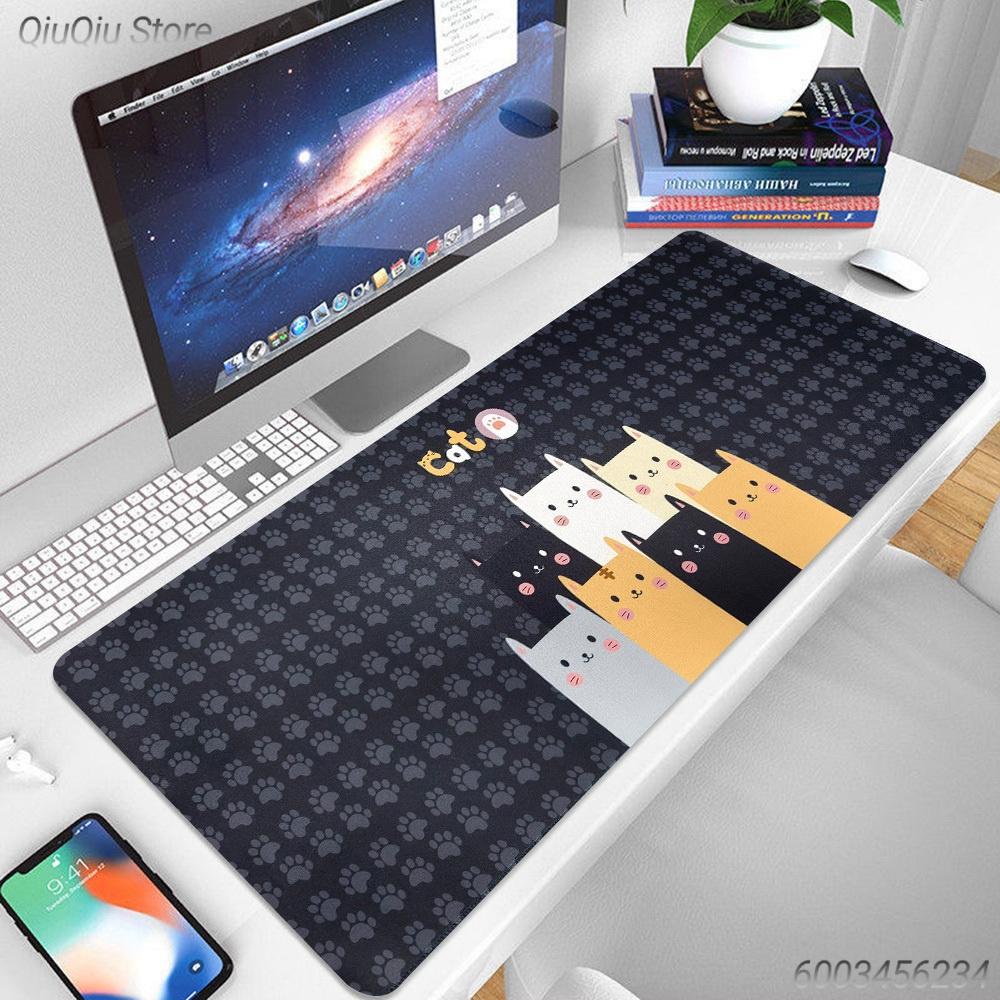 Lovely Cat Rabbit Animal Big Mouse Pad, Non‑Slip Rubber Base Desk Mat for Gamer Student Home Office Desktop Decor Gift