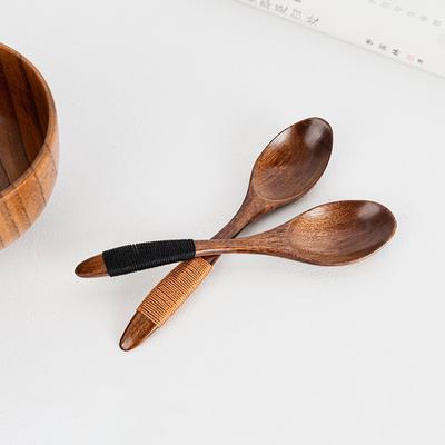 Pequena Colher De Madeira Colher De Sopa Infantil Madeira Natural Japonês Mel Açúcar Sal Tempero Colher Sobremesa Chá Café Colher Colher