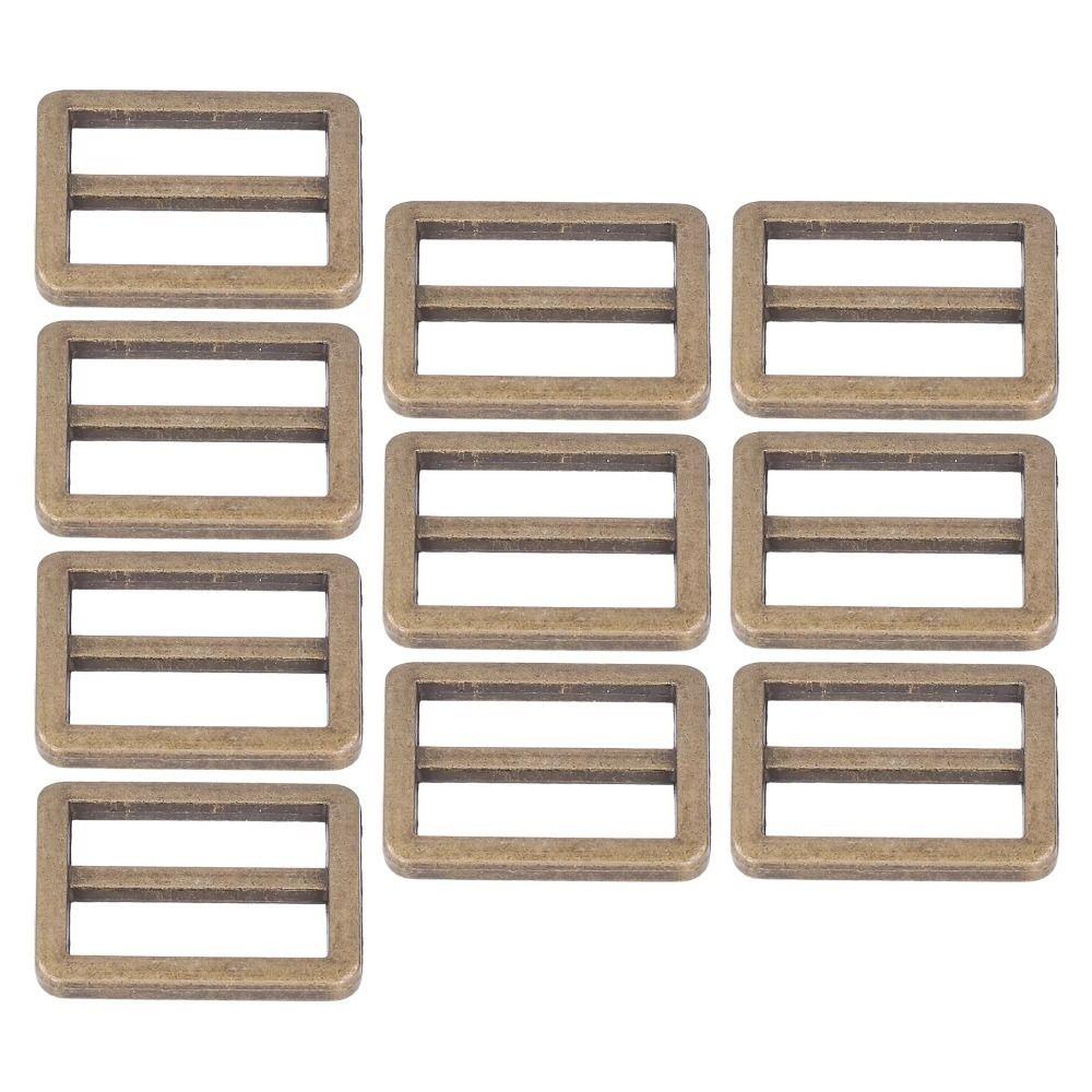 10pcs Glossy Finish Metal Slide Buckle Wear Resistant Adjustable Buckle  DIY Project