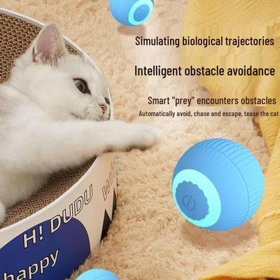 USB Rechargeable Rolling Ball Cat Toy - Self-Play & Boredom Relief