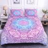 Colorful Mandala Duvet Cover Set Bohemian Style Pastel Toned Abstract Flower Design Print Bedding Set Quilt Cover Pillow Covers